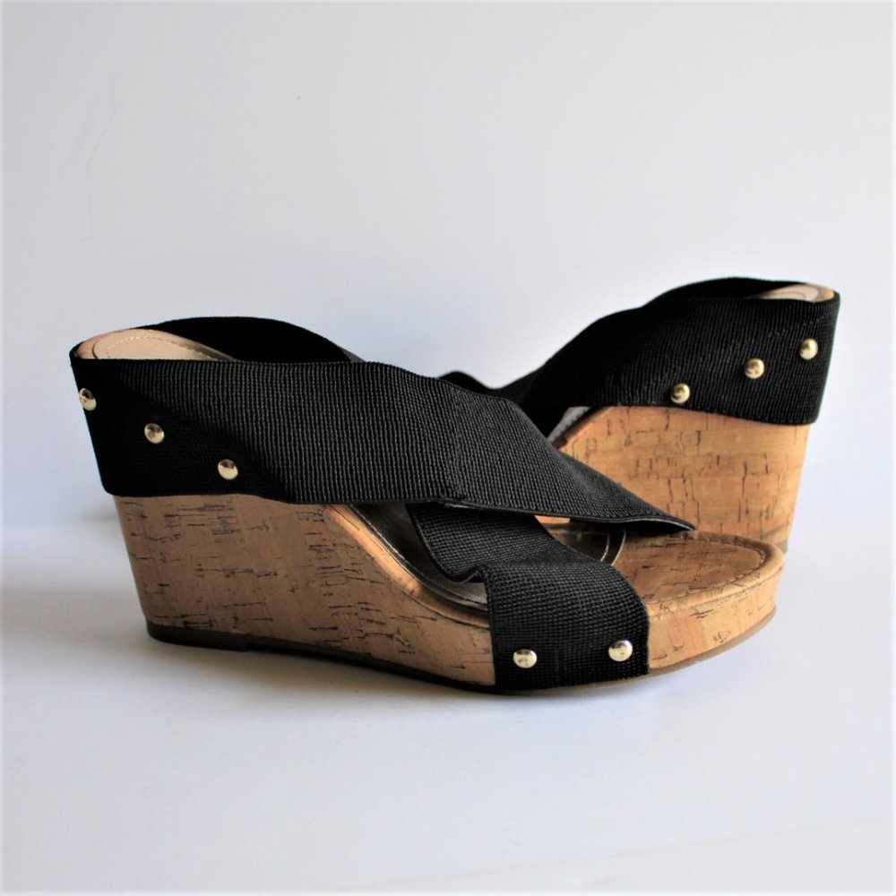 Madden Girl black crisscross strap wedge sandals - Picture 3 of 8